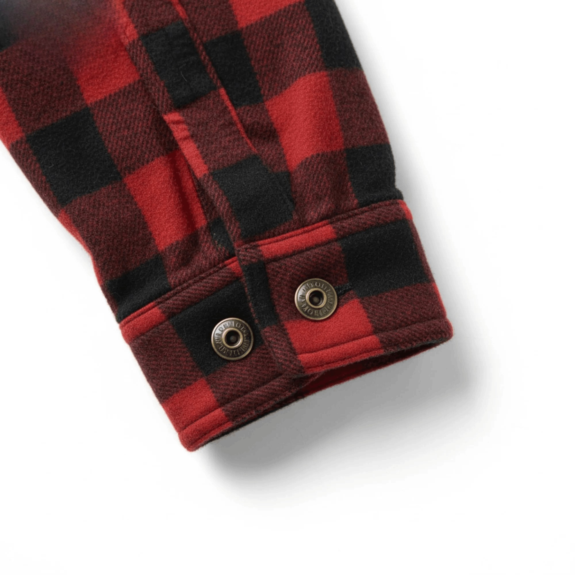 Men's Kevlar-Lined Flannel Motorcycle Riding Shirt in Red with Armor