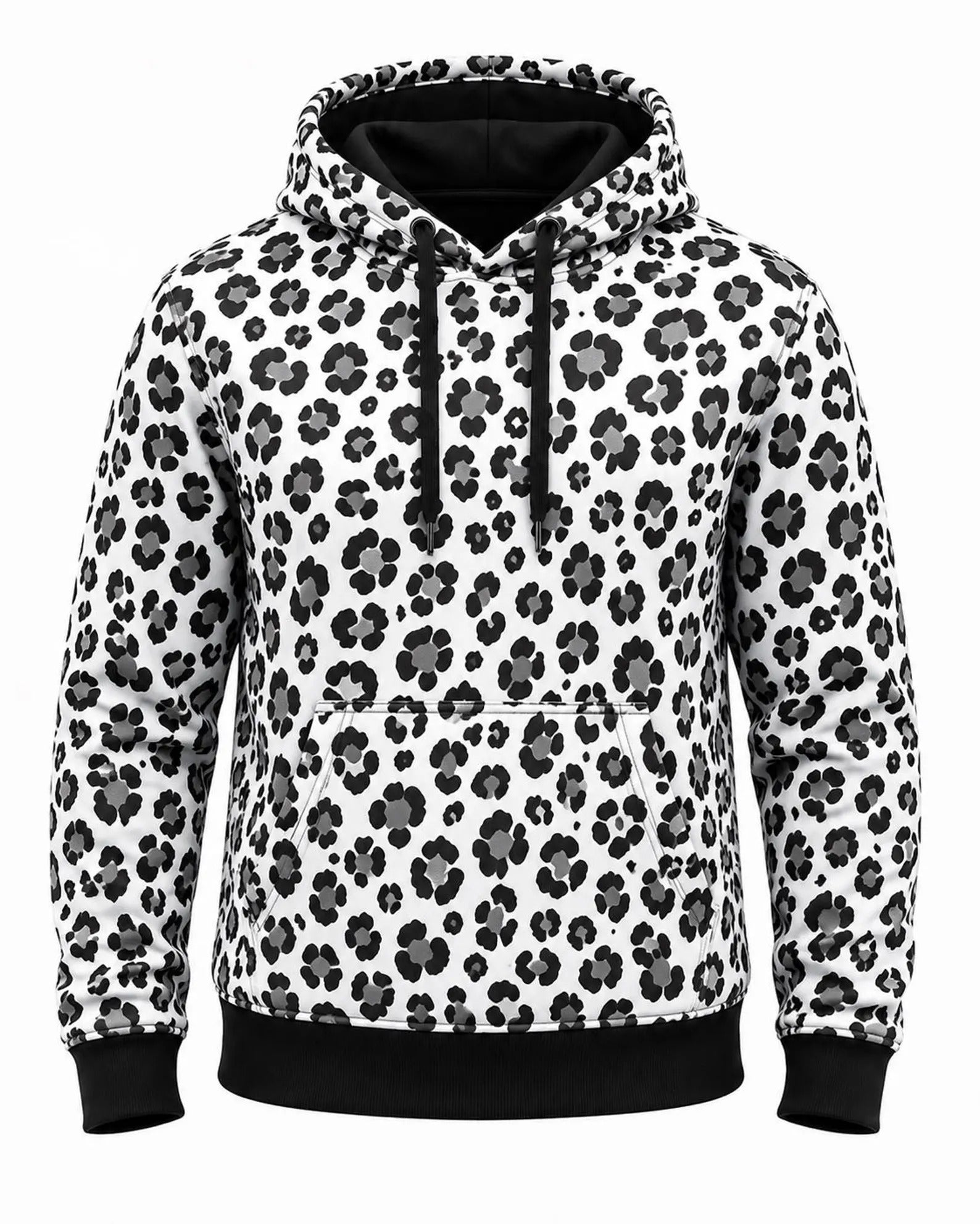 Women's Kevlar Motorcycle Hoodie in White with Leopard Print