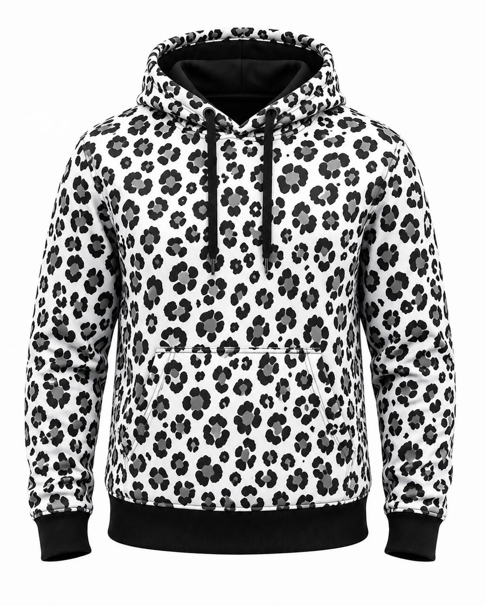 Women's Kevlar Motorcycle Hoodie in White with Leopard Print
