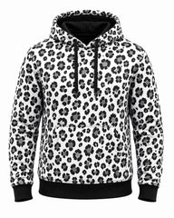 Women's Kevlar Motorcycle Hoodie in White with Leopard Print