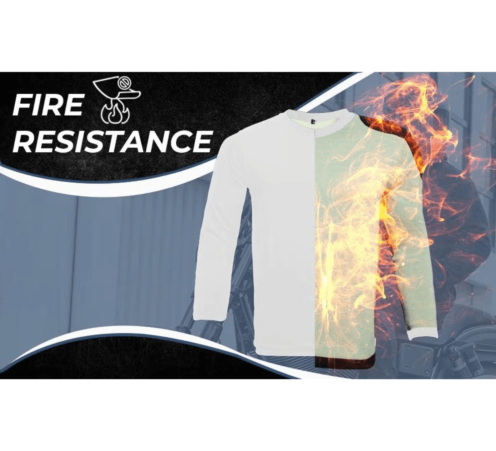 Kevlar Lined V-Neck Motorcycle Riding T-Shirt in White