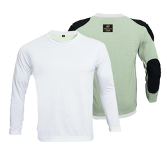 Kevlar Lined V-Neck Motorcycle Riding T-Shirt in White