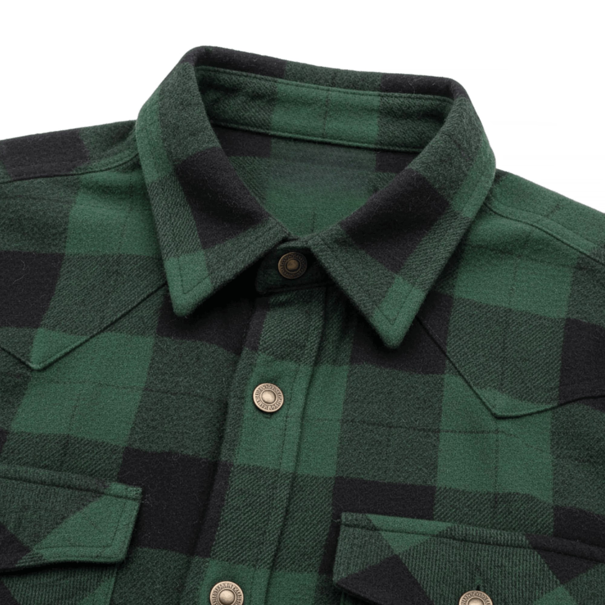 Kevlar-Lined Motorcycle Flannel Shirt in Dark Green