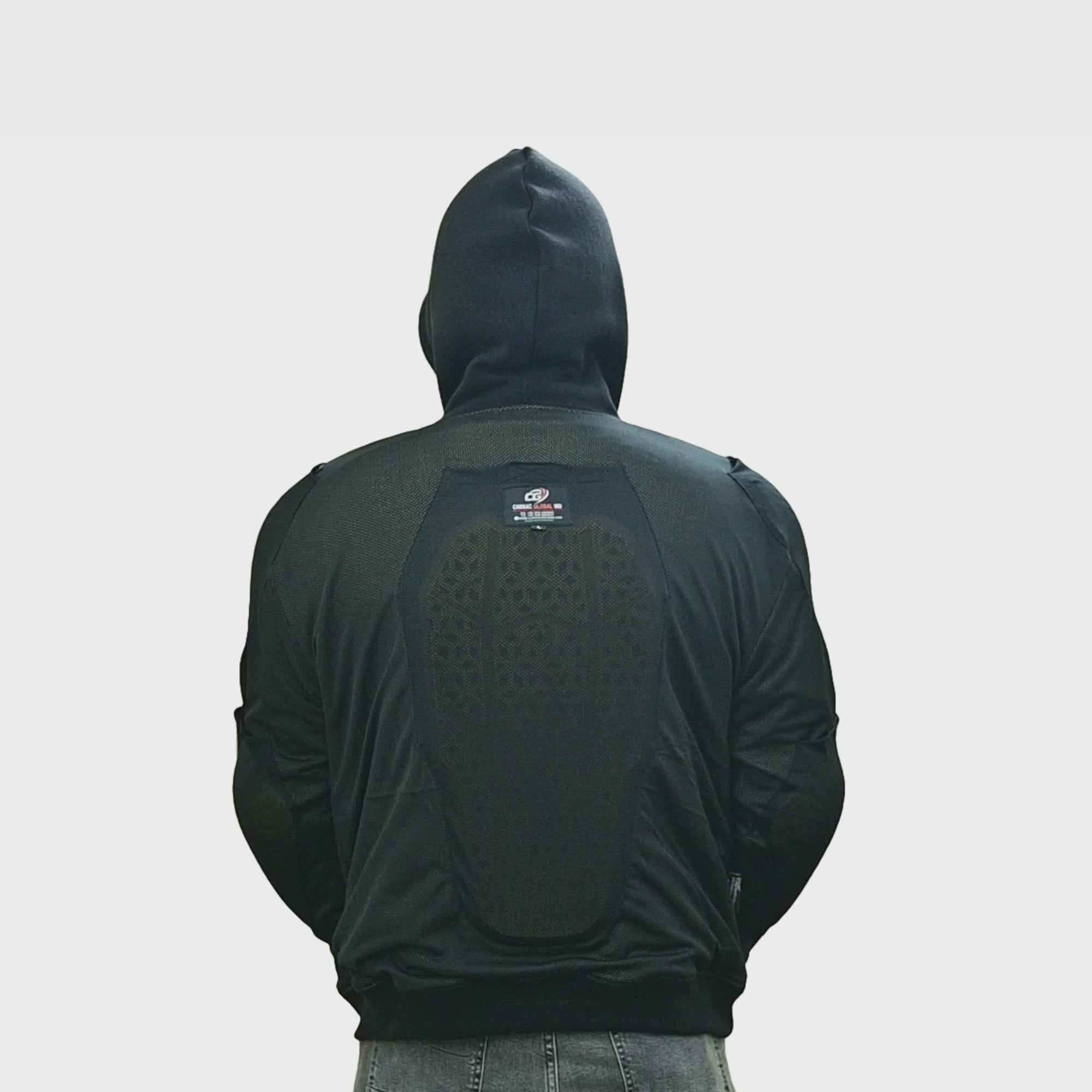 Armored Motorcycle Hoodie with Reflective Dragon Wings Print