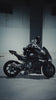 CE Level 2 Armored Reflective Motorcycle Hoodie in Black with White Thorn Print